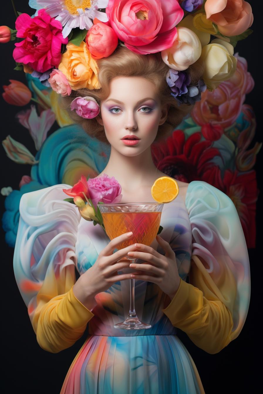 Showcase of AI Avatar in Colorful Flowers style